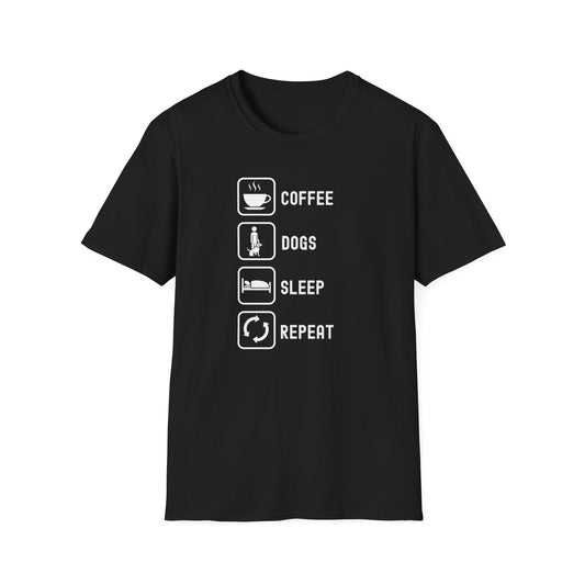 Coffee dogs sleep repeat Tee