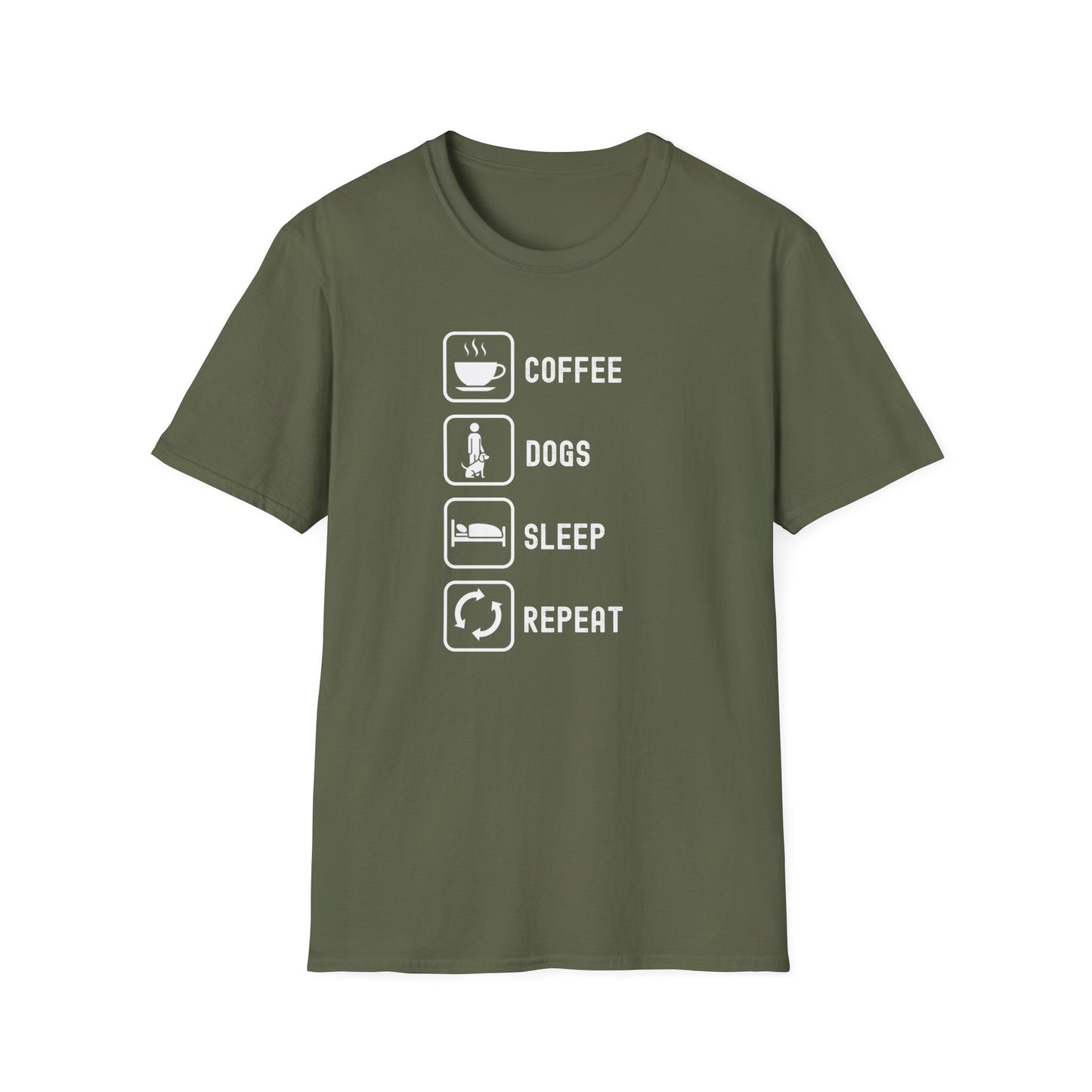 Coffee dogs sleep repeat Tee